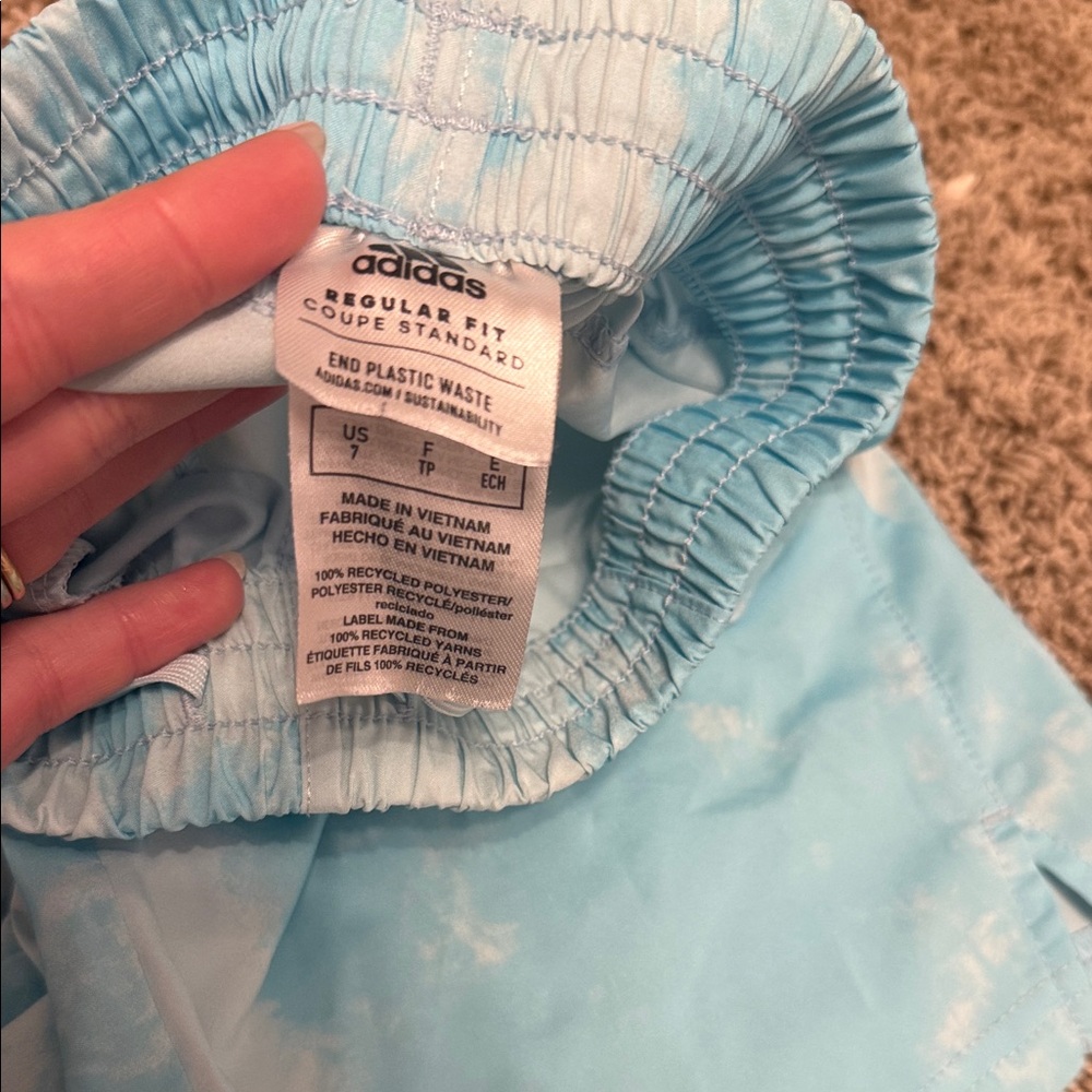 adidas Kids Aeroready Sky Blue Shorts - Picture 2 of 4